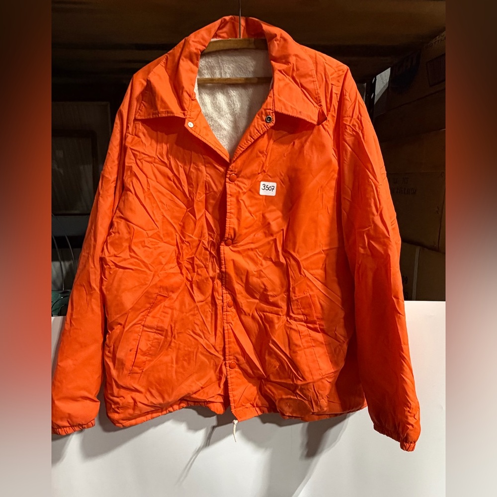 #3507-Vibrant Orange Shell Jacket with Hidden Welt Pocket